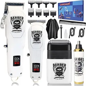 Professional Cordless Hair Clipper Set, Barber Set, Rechargeable Shaver & Trimmer Kit, Home & Salon Use, Complete Grooming Solution