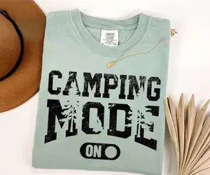 Comfort Colors Camping Mode Shirt, Camping Lover T Shirt, Camp Time Tee, Camp Lover Gift, Nature Lover Gift, Unisex Tee