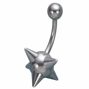 Spike Ball Belly Button Ring - 316L Stainless Steel
