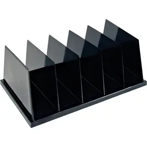 Recycled Large Standard Sorter, 5 Compartments, 13.5 x 9 x 5 Inches, Black (26192)