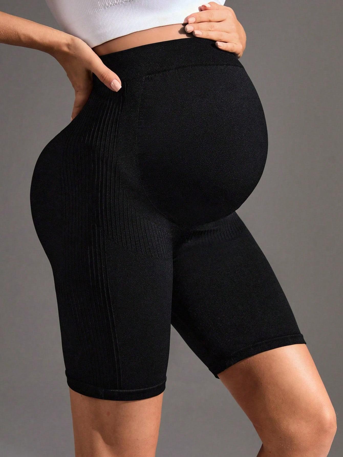HIJESSE Women's Pregnancy Seamless High-Waist Shorts, Soft Belly Support Panel, Tummy Control & Butt-Lifting Design, Ideal For Daily Wear, Prenatal Yoga, Work & Maternity Photoshoots, Spring & Summer