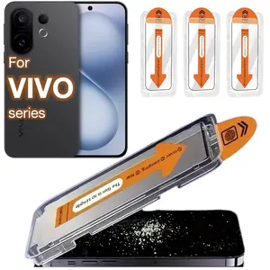 3Pcs For VIVO S30 Pro Mini S20 S19 S16E S15E S12 S10 S9 S7T S7 S7E S6 Y300t Y200t Y97 X200 X100S X70 X60 X50 V300 V100T  Series Tempered Glass Screen Protector Kit, Ultra HD 9h Hardness, Bubble-Free Easy Installation, Auto Alignment Technology
