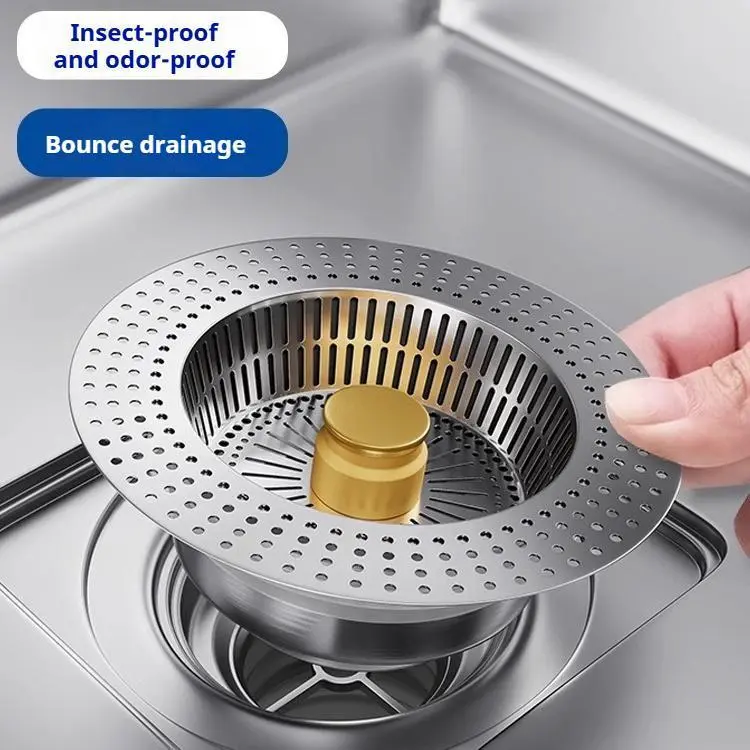 304 Stainless Steel Plug Rustproof Steel Drain Protectors - Fast Drain, Easy Food Scrap Disposal, Leak Proof, Universal Size for Kitchen & Bathroom, Rustproof Drain Protectors