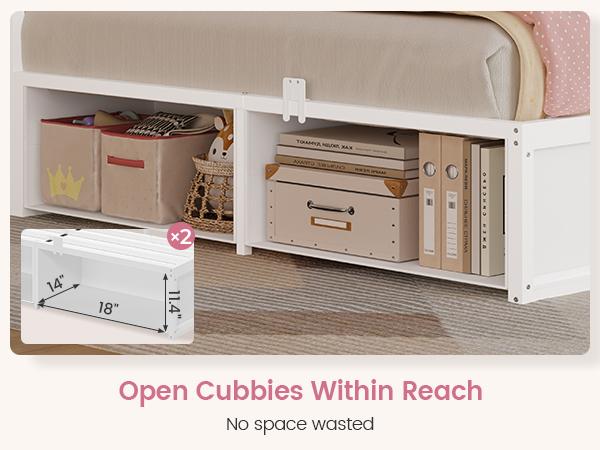 ADORNEVE Twin Corner Bed Frame with Bookcase Storage & LED Light Headboard, Charging Station, Metal Daybed with 3 Drawers & 2 Open Cubbies, for Small Bedrooms