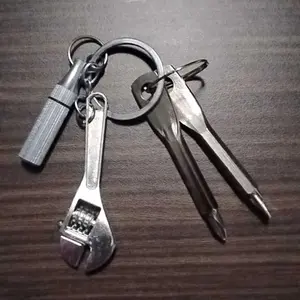 4-in-1 Pocket Mini Tool - - EDC Portable Mini Tools: Copper Pocket, Letter Opener, Mini Screwdriver, and Keychain Wrench - Outdoor Camping & Bicycle/Motorcycle Repair Kit for Home Maintenance Portable Hand Tools