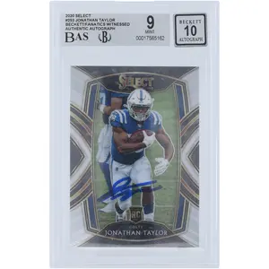 Jonathan Taylor Indianapolis Colts Autographed 2020 Panini Select #253 Beckett Fanatics Witnessed Authenticated 9/10 Rookie Card - Fanatics Authentic Certified