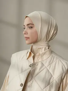Adjustable Elastic Breathable Headscarf, Easy Wrap Modest Turban Hijab with Button Closure, Lightweight Boho Style for Daily & Special Occasions