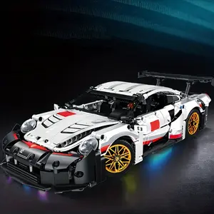 Super Racing Car Building Block Set, Famous Gt3 Car Model, 911 Rsr Sports Car Assembly Kit, Adult Collectible Toy, Perfect Gift
