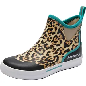 Womens 4.5" Waterproof Deck Ankle Rain Boots Anti-Slip Neoprene Rubber Garden Fishing Boots