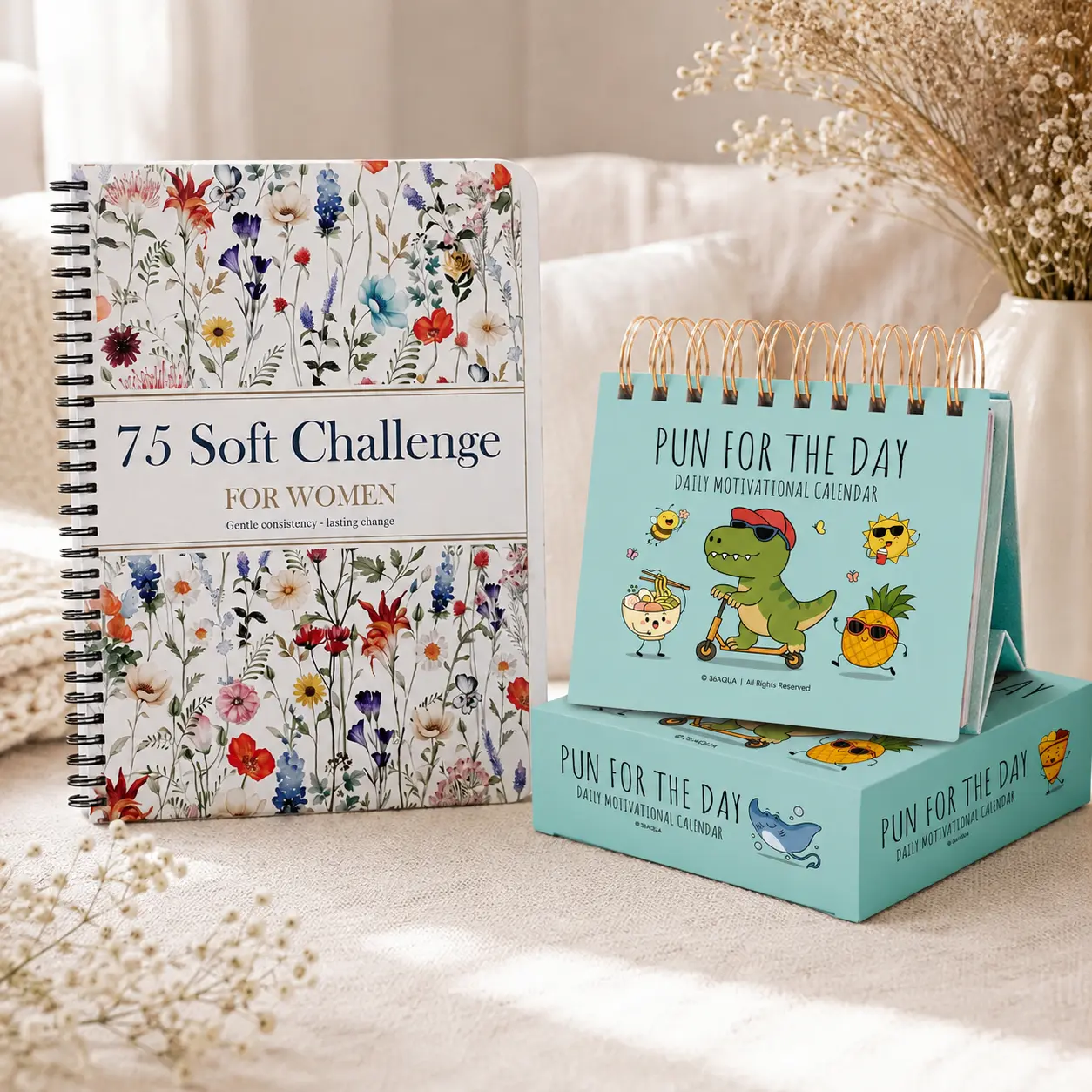 Combo (Floral 75 soft challenge & Flip Pun Calendar)