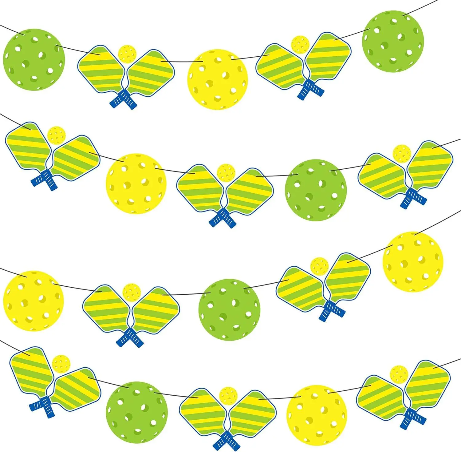 Pickleball Party Banners Cute Pickleball Party Birthday Decorations 4Pcs Pickleball Themed Banner Decorations for Pickleball Theme Party Sport Baby Shower Supplies iPartyFun
