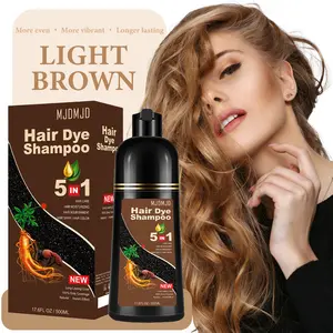 Light Brown Hair Dye Shampoo for Gray Hair - 5-in-1 Coloring & Conditioning Treatment, Natural Shampoo Dye Hair Color for Women & Men, Gentle Covers Gray Hair in Minutes, Champu Para Canas, 200/500ml