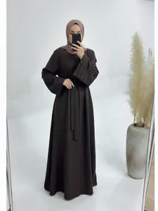 Women's Plain Long Sleeve Abaya Dress, Modest Muslim Outfits Loose Fit Casual Long Sleeve Round Neck Dress for Daily Wear, Ladies Islamic Clothing for All Seasons, Modesty Muslim Clothing, Islamic Modesty Clothes, Loose Abayas