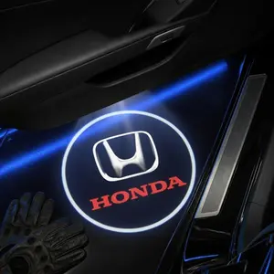 2 Pcs Honda Carbon Fiber Welcome Light Set, Car Door Projection Lamp, Laser Light, Decorative Floor Lamp (batteries Not Included)