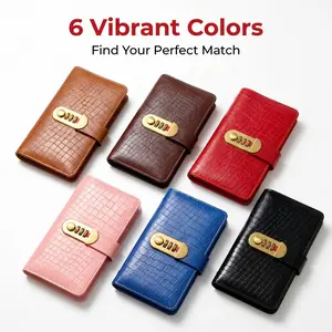 Crocodile Texture PU Leather Password Lock Notebook Journal, Long A5 Code Lock Diary with Multi-Card Slot Secret Writing Planner, Privacy Protection Locked Notebook for Teen Girls Students, 6 Colors