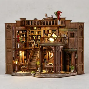 DIY Book Nook Kit| Build Your Own Magical Sanctuary| 3D Wooden Puzzle & Decorative Bookend| Perfect Birthday Gift for Book Lovers and Hobbyists A Cozy Masterpiece for Your Bookshelf.Relieve Stress One Piece at a Time