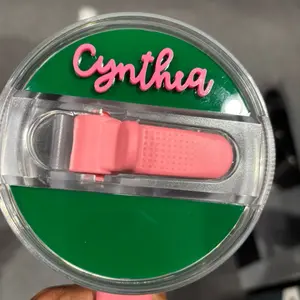 Protour Flip Straw Tumbler Nameplate Topper H20-Enter name and if you want script or block in the order comments