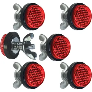 Red Reflector Bolts and Nuts For Motorcycle Plate