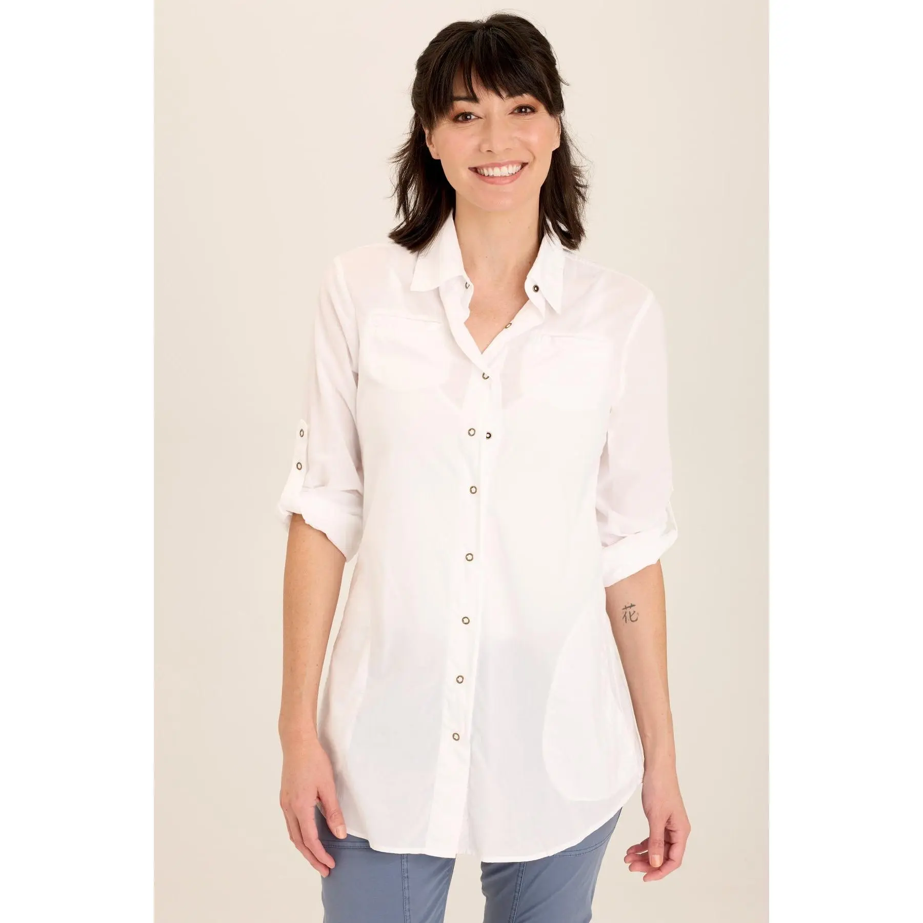 Reporter Soft Voile Button-Down Blouse