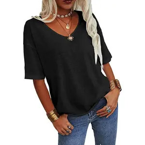 PiePieBuy Women's High Neck Halter Shirt - Sleeveless, Spandex-Polyester Plain Fabric, Loose-Fitting, Casual Breathable Design, Lightweight Lady's Women's Clothes Top with Necklace for Summer