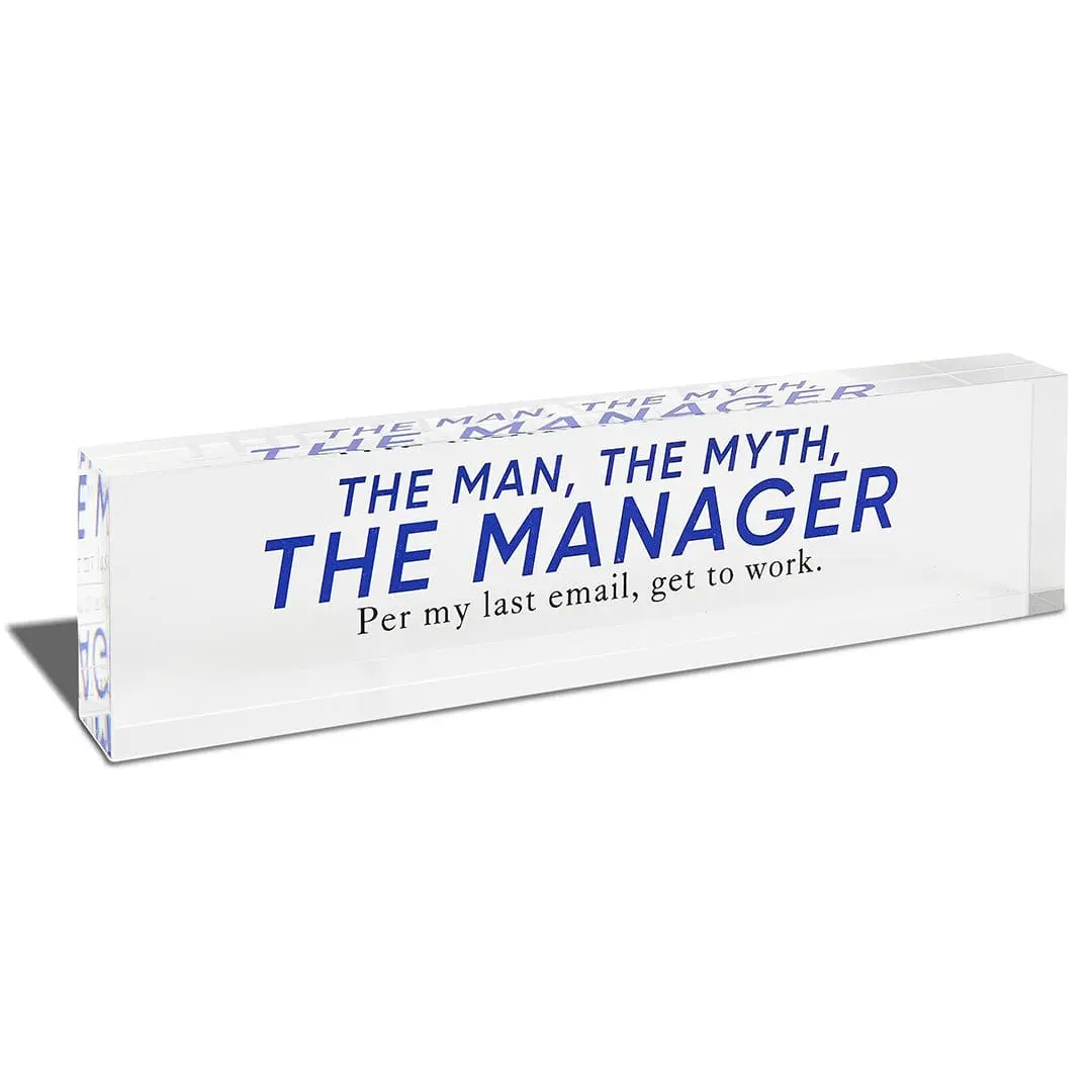 8" Acrylic Desk Name Plate - The Man, The Myth Decor Sign for Room, Home Supplies Plaque