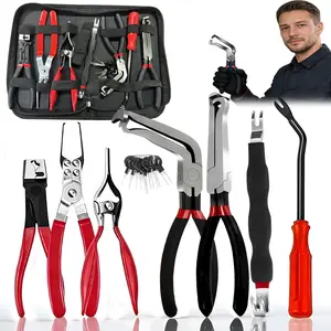 Disconnect Pliers Kit with 8Pcs Removal Tool Set w/Insulated Separator, Spring Hose Clamp, Relay &Hose Removers - Auto Harness Disconnect w/Case