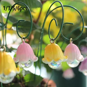 1/3/5/6pcs Resin Garden Plaques Set, Metal Yard Art Decorations, Spring Summer Floral Ornaments, Outdoor Lawn Pathway Planters, Office Desk Gifts, Garden Accessories