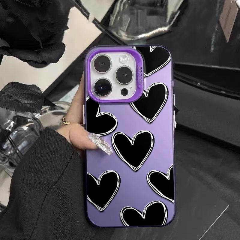 Heart Doodle Artwork Patterns Phone Case Durable Hard Acrylic Back Case With An Anti-Yellowing Coating, Made From High-Quality Designed For Reliable Drop Protection For Your Phone For iPhone 17.16.15.14.13.12.11.X.XS.XSMAX.XR.8.7