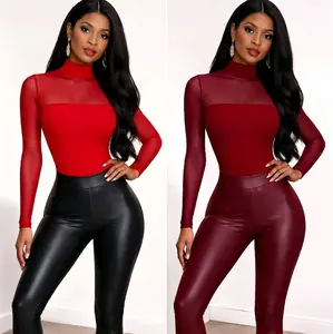High-Waisted Faux Leather Leggings for Women - Sculpting Stretch Fit, Comfortable & Fashionable, Ideal for Everyday Wear, Casual Womenswear