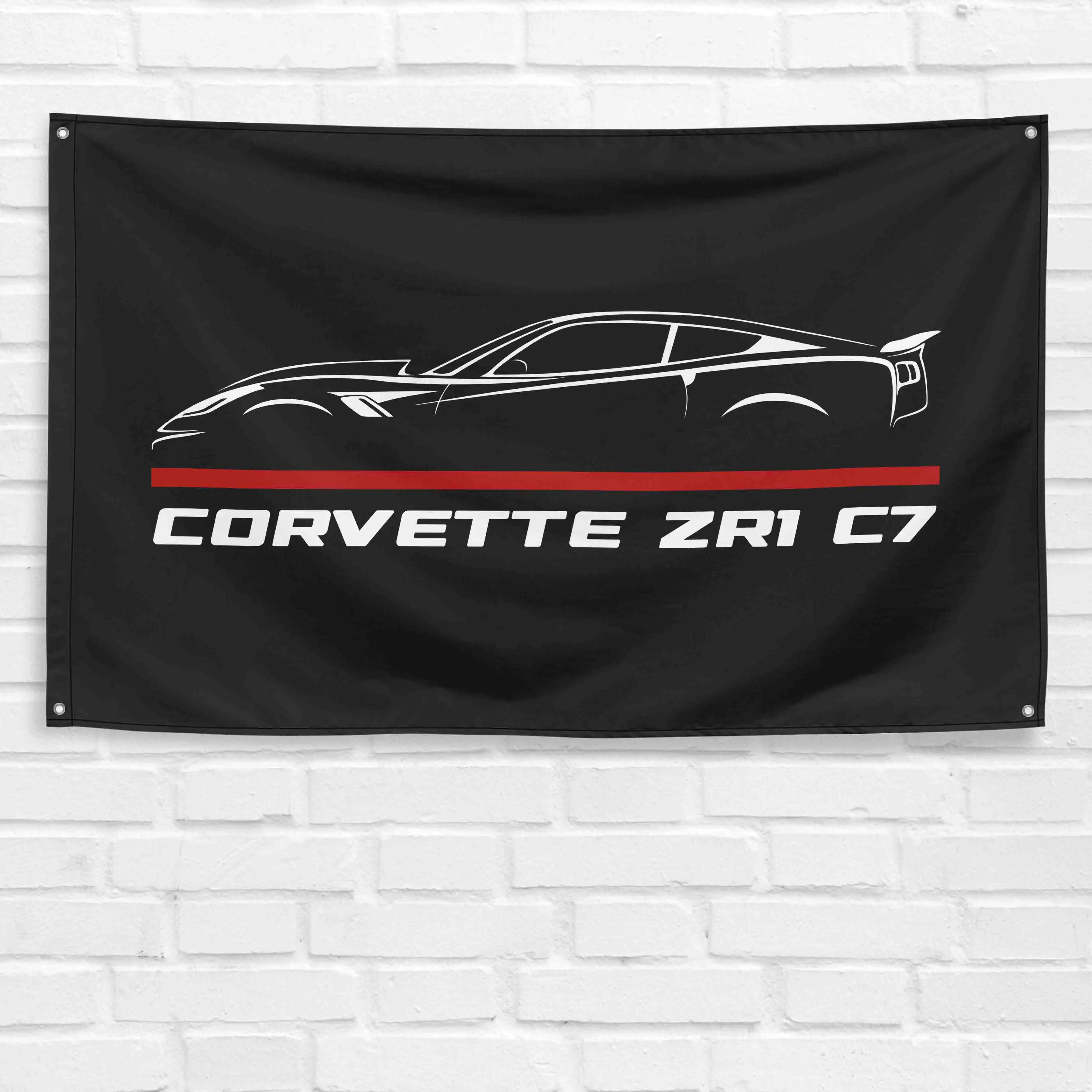 Corvette ZR1 C7 Car 3x5 ft Lightweight Durable Hanging Banner Flag, Garage Wall Decoration, Home & Festive Party Supplies (Bold Colors, Birthday Gift Option)