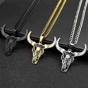 Unisex Must-Have!Western Hollow Bull Head Necklace - Cowboy Bullfighting Fashion Jewelry