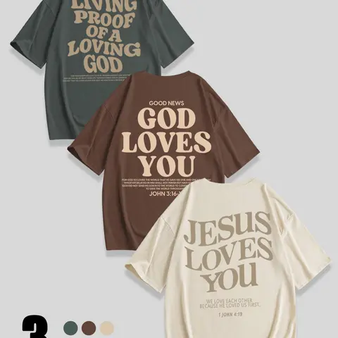 Women's Jesus Loves You Letter Print Round Neck Tee, Casual Short Sleeve Crew Neck T-shirt Breathable Fabric for Everyday Daily Wear, Ladies Clothes for All Seasons, Top, Womenswear