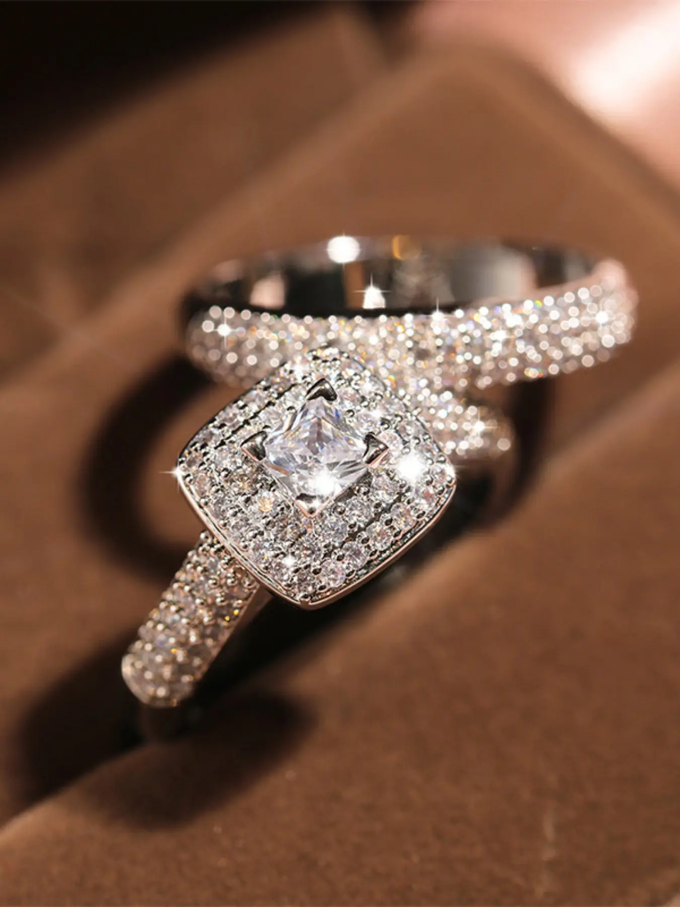 Women's Fashion Ring Set, Bridal Set Rings, Elegant Alloy Zirconia Wedding Promise Rings, Wedding Bands, Perfect for Valentine's Day, Vacation, Commuting, Dates, Parties, Weddings, Bridal Ring Sets, Jewelry Rings Set