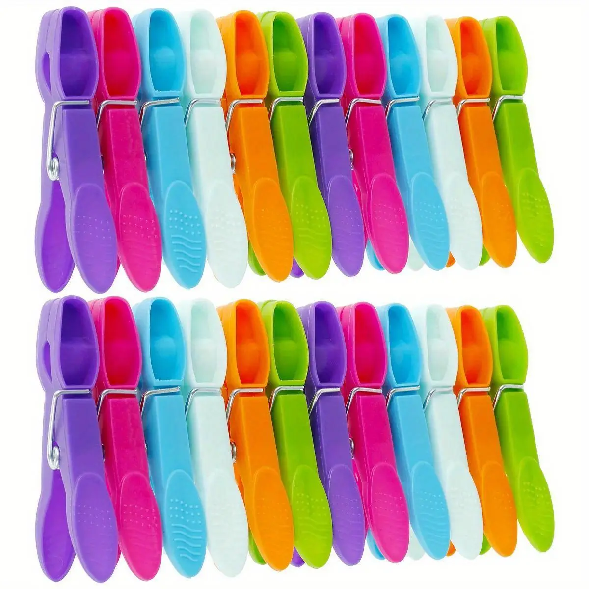 24Pcs Clothes Pegs for Washing Line Strong Grip Washing Pegs Clothespin Soft Plastic Clothes Clips Home Laundry Pegs Windproof, Hanger Accessories