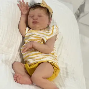 GUESSBELLY 20 Inch Soft Vinyl Limbs Cloth Body Asleep Reborn Baby Doll Toy For Girl 50 CM Lifelike Kid Birthday Fashion Gift Play House Toy