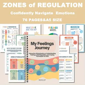 Zones of Regulation Workbook, Self Regulation Kids, School Counseling Resources, Bundle, Social Emotional Learning, Emotions Wheel, Calm Down Corner, Learning Materials