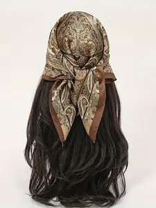 Women's Lightweight Polyester Scarf, Bohemian Printed Headscarf, Elegant Floral Design, Soft Multi-Functional Hairband, Outdoor Fashion Accessory