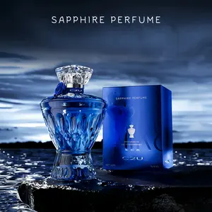 Men's Sapphire Perfume, 75mL (2.54 fl. oz). Top: Citrus, Vetiver, Nutmeg; Middle: Cedar, Grapefruit; Base: Frankincense, Ginger, Sandalwood. Fresh Woody - Citrus Scent. Ideal for Gents, Daily & Dates. Perfect Gift for Holidays