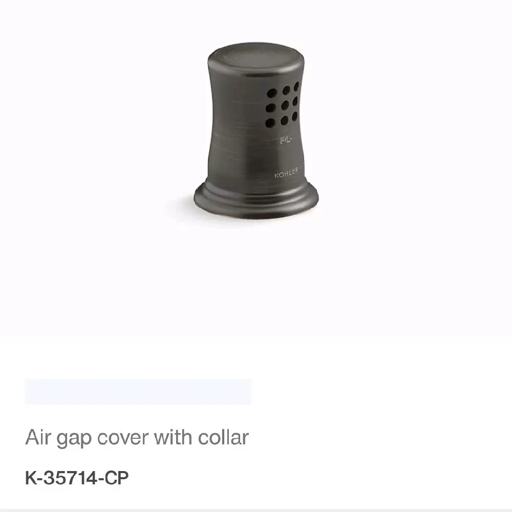 Kohler 35714-2BZ Solid-Brass Air Gap Cover with Collar, Traditional & Transitional Designs, Bathroom Sink Plumbing Home Supplies Accessory, Includes Cover, Solid-Brass Cover