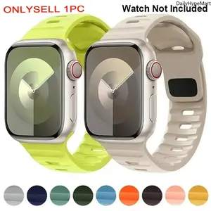 Soft Adjustable Silicone Band for Apple Watch, 40-44mm Comfortable Fit Wearable, Fashion Tech Accessories for Daily Use, Multiple