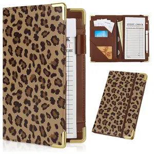 Server Books for Waitress With Money Pocket Leather Book Zipper Wallet Serving Organizer Fit Apron