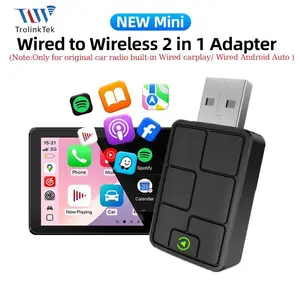 [2026 Pro] 2-in-1 Wireless CarPlay & Android Auto Adapter - Instant Auto-Connect, No Lag, USB Plug & Play Dongle for Factory Wired Cars