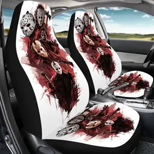 Funny Horror Face Car Seat Covers, Soft Cushioned for Suv Sedan Truck, Unisex Front Seat Protection, Car Seat Protectors, Car Seat Decorative, Perfect Car Gift Choice
