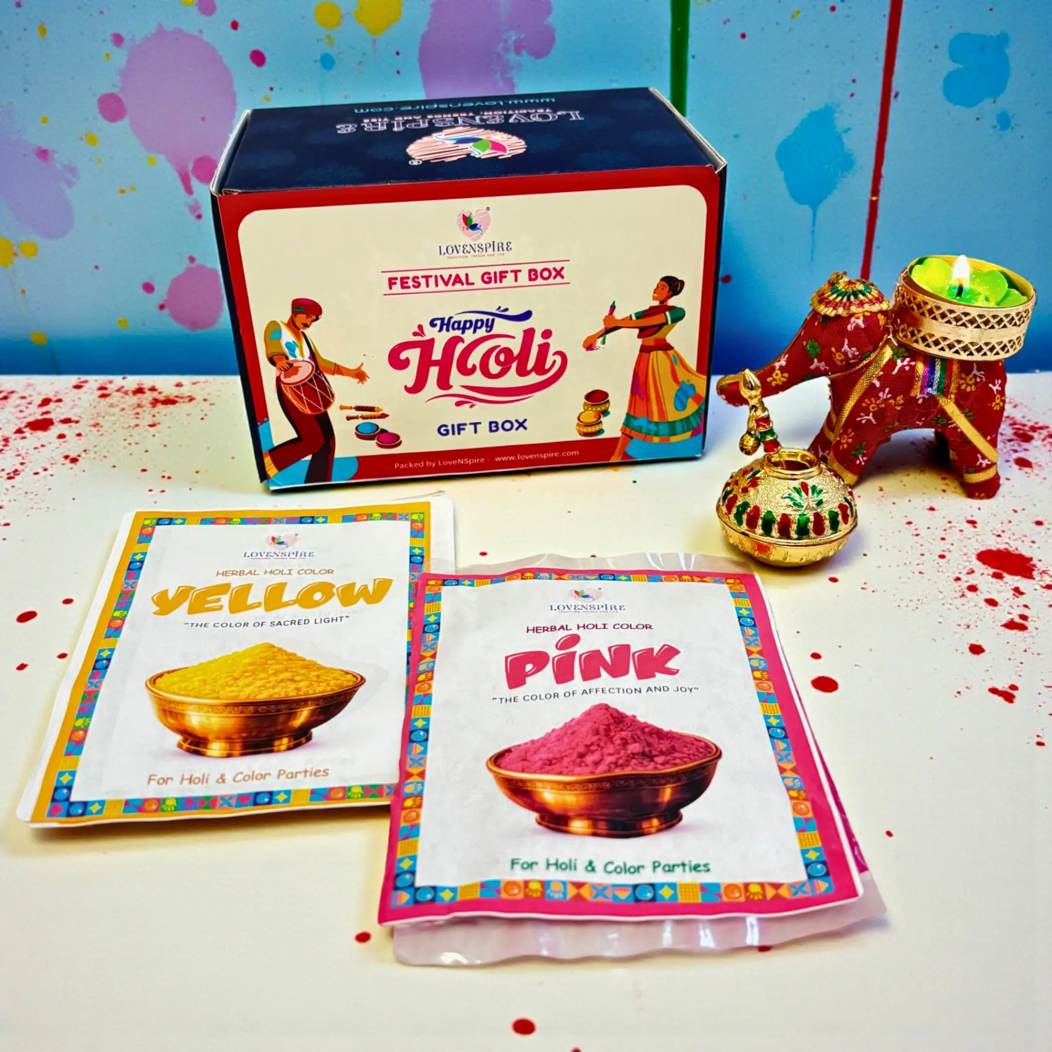 Elegant Holi Gift Hamper | Premium Handmade Essentials for Joyful Celebrations | Traditional Gulal, Pichkari & Festive Touch | Perfect Holi Gift