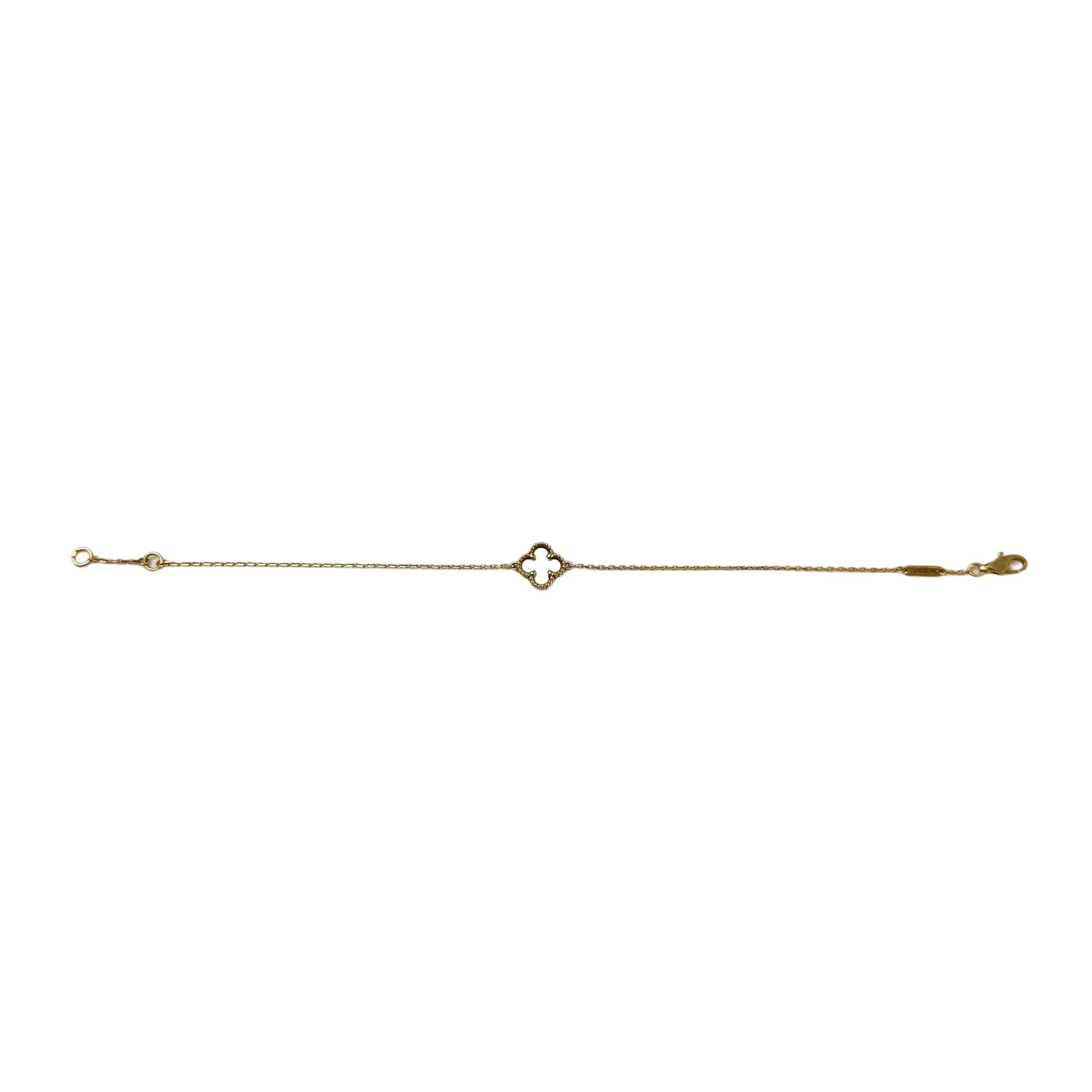 Pre-owned Van Cleef & Arpels Sweet Alhambra bracelet 18K Yellow Gold & Mother Of Pearl VC04