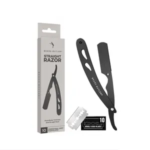 Beard Butler® Straight Razor for Men – Precision Stainless Steel Shaving Tool with 10 Double-sided Blades Professional Kit for Barber