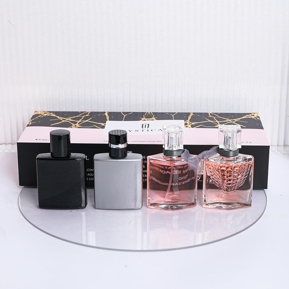 MYSTICAL Eau De Parfum Gift Set - 4 x 30ml Bottles, Premium Marble Packaging, Long-Lasting Fragrance for Women