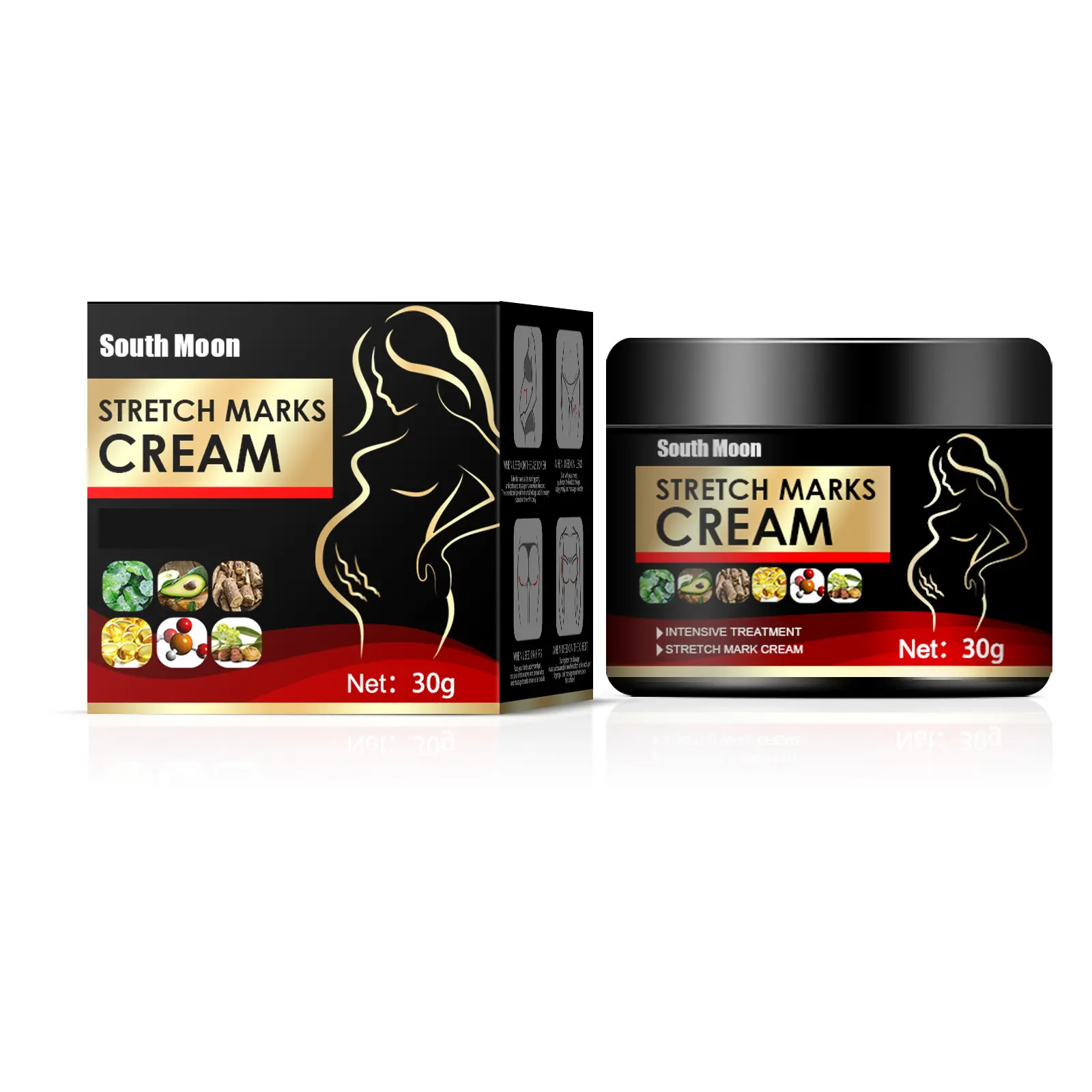 south moon Anti Stretch Marks Cream with Glycerin, Moisturizing Body Cream for Skin Firming and Scar Repair for Postpartum Women, Stretch Mark Lotion