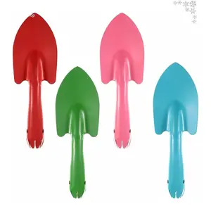 4-Piece 8-in Mini Trowel Set, Metal Hand Shovels with Colorful Handles, Light-Duty Garden Tools for Digging, Planting, Weeding, Indoor Use & Beach Tasks