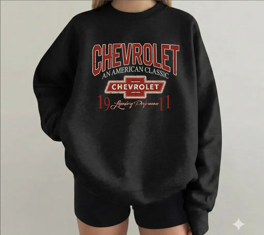 Chevrolet An American Classic Sweatshirt, Vintage Chevy Racing Crewneck for Men Women, Summer Outfit Car Lovers Gift